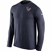 Men's Houston Texans Nike Navy Dri FIT Touch Long Sleeve Performance T-Shirt,baseball caps,new era cap wholesale,wholesale hats